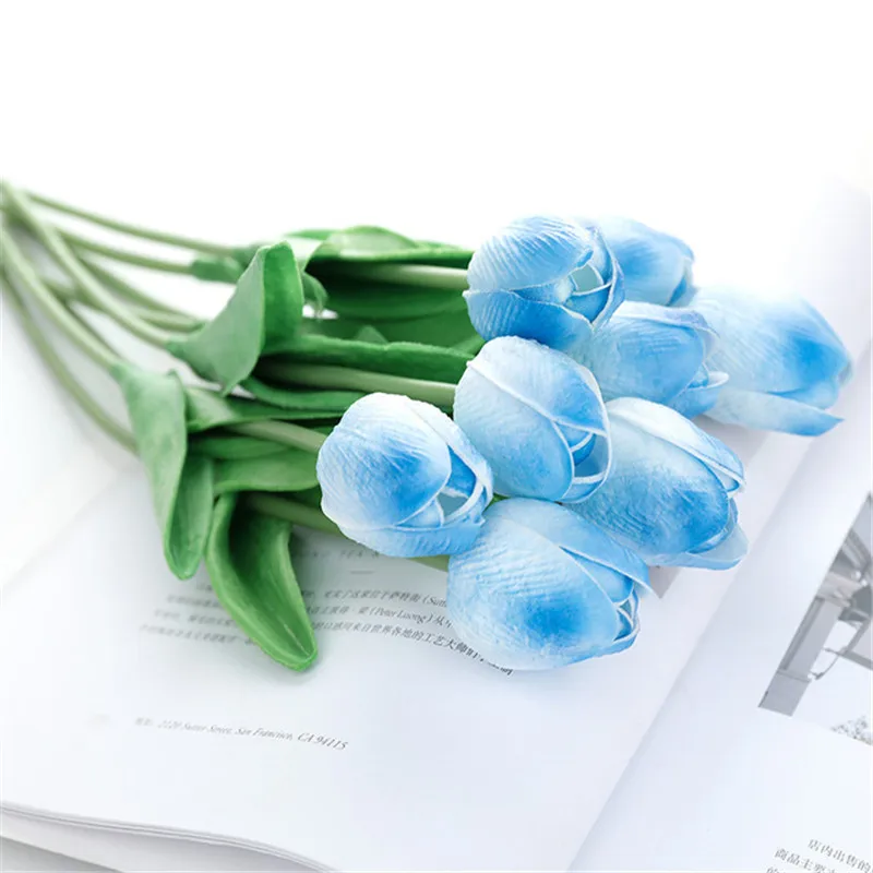 

31PCS Tulip Artificial Flower Real Touch Artificial Bouquet Fake Flower Wedding Decoration Home Garden Decoration Bouquet Gift