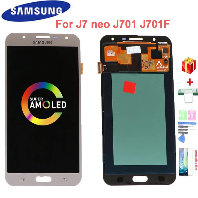 Super AMOLED ЖК дисплей для Samsung Galaxy J7 neo J701 J701F J701M J701MT SM сенсорный экран дигитайзер