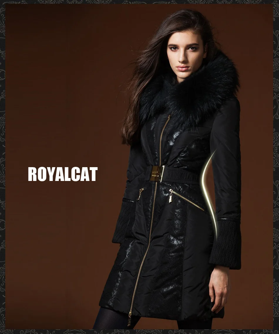 Royalcat зимняя куртка, женские пуховики, пуховое пальто, верхняя одежда, тканевый пуховик, роскошный большой мех, с капюшоном, пуховики, кружевные пуховики