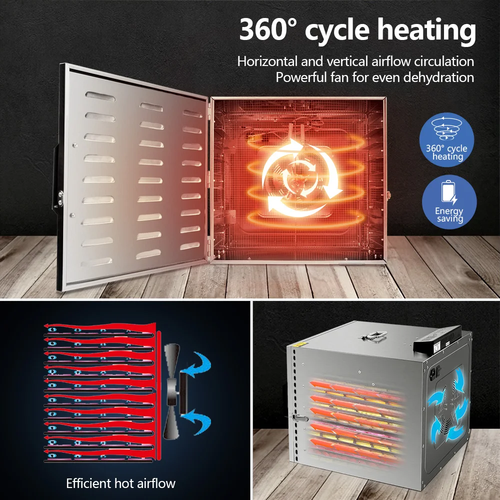 Free shipping 10 layers Stainless Steel Dehydrator Drying Pet Food Dried Fruit Machine and Vegetable Dehydration Air Dryer | Бытовая