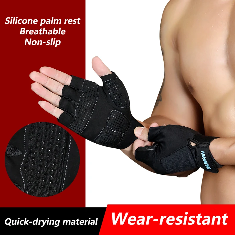 

Sports Gym Gloves Weightlifting Fitness Workout Half Finger Gloves Men Bodybuilding Dumbbell Weight Lifting Training Gloves