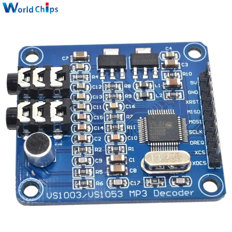 Плата разработки модуля декодирования MP3 diymore VS1003B VS1053 VS1053b IC встроенная функция