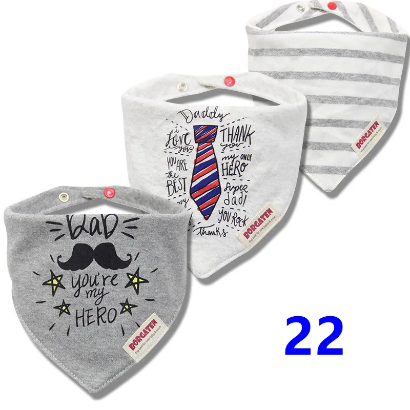 22 3pcs Organic Cotton Baby Scarf Muslin Burp Cloth Bandana Bibs Newborn Baby Boy Infant Girl Toddler Winter Scarf Waterproof Bib - Цвет: 22