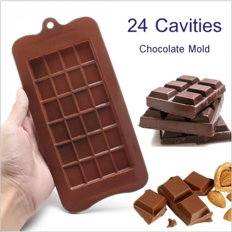 24 Cavity Cake Bakeware Kitchen Baking Tool Silicone Chocolate Mold Candy Maker Sugar Mould Bar Block Ice Tray Cake Tool