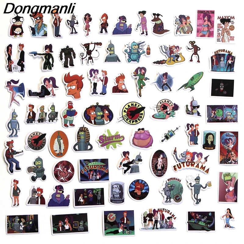 L3395 69 шт. ТВ-шоу Futurama DIY граффити скейтборд ноутбук значок мотоциклетные сумки для багажа аксессуары