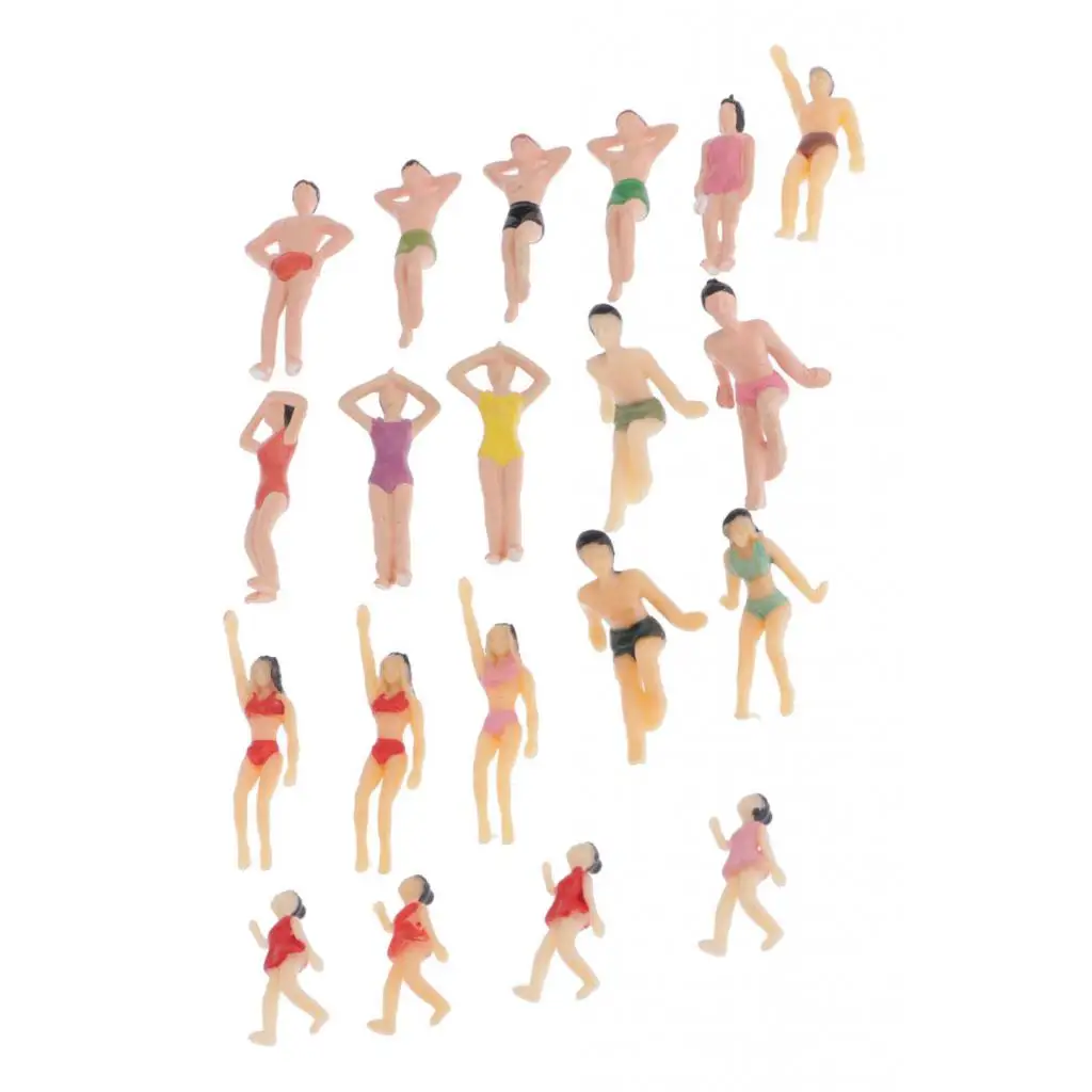 

Model Trains Beach Figures 1:50 Scale HO S O Scale People Scenery Layout Landscape Miniature, Pack of 20