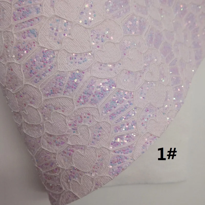 Фиолетовая блестящая ткань кружевная кожаная синтетическая кожа с цветочным