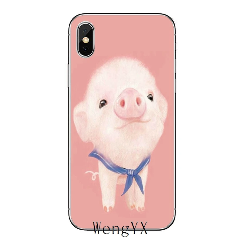 Аксессуары чехол для телефона iPhone 11 Pro XS Max XR X 8 7 6 6S Plus 5 5S SE 4s 4 iPod Touch pink Funny Pig Baby Luxury |