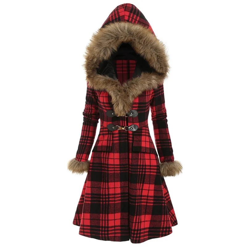 Женские новые модные пальто с капюшоном из искусственного меха размера плюс в