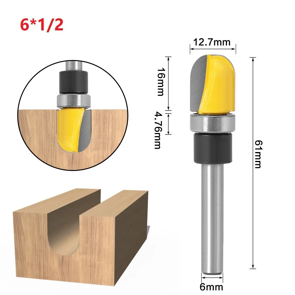 

6mm 12.7mm/1/2" Shank Router Bit Bowl & Tray Template Router Bits Milling Cutter Woodworking Tool