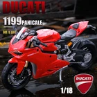 Модель автомобиля Maisto 1:18, Ducati panq, 1199, Авторизованная модель мотоцикла из сплава, коллекционная игрушечная машинка