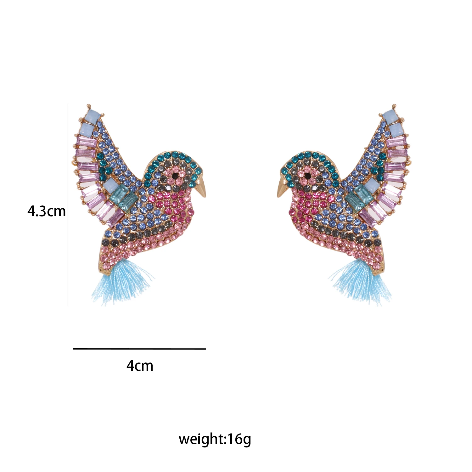 

JURAN Hot Designs Animal Chic Flamingo Drop Earrings Multi-color Full Crystal Birds Rhinestone Dangle Earrings Party Ear Jewelry