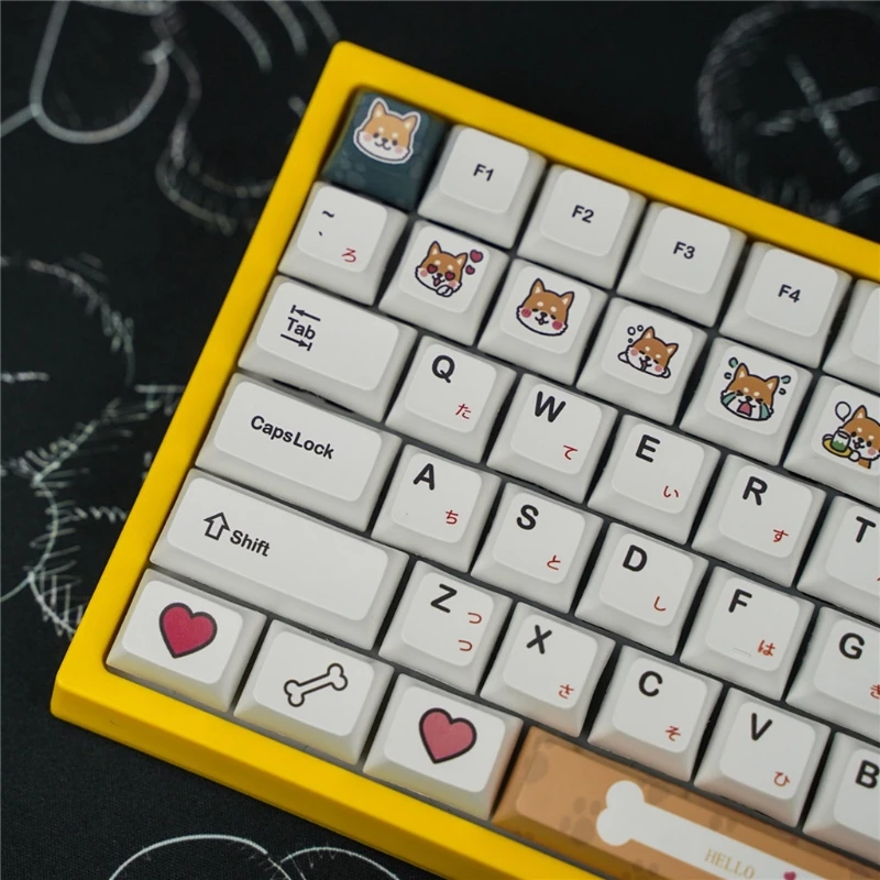 

E65A 116Keys / Set XDA PBT Keycaps Full Set Mechanical Keyboard Keycaps PBT Dye-Sublimation Corgi Theme Keycaps