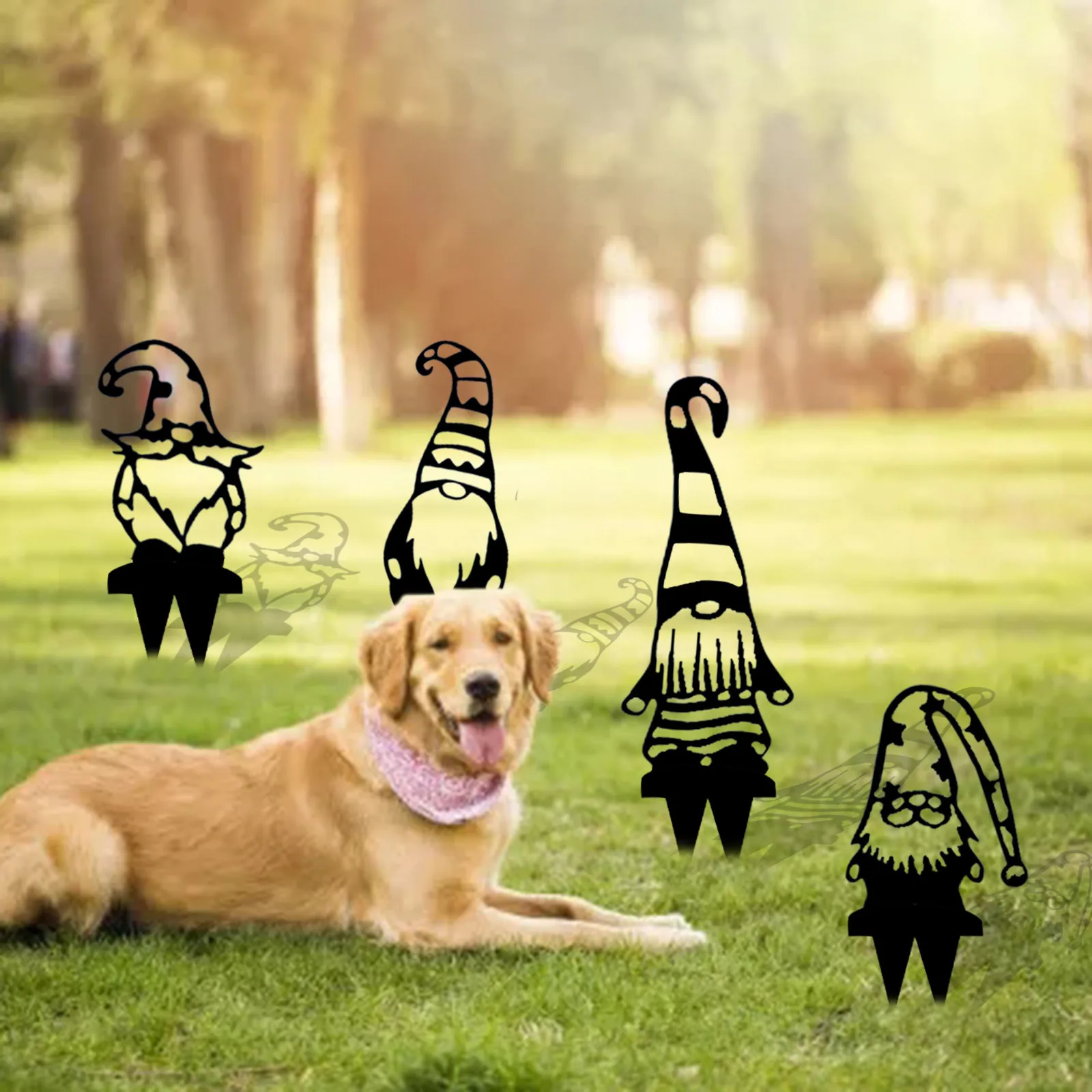 Стальные гномы украшение металлическое дерево искусство металл садовые