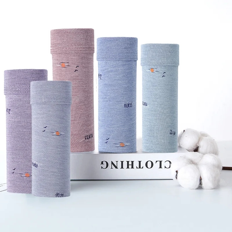 

5pcs/lot Cotton Mens Underpants Soft Boxer Men Breathable Solid Printed Underwear Flexible Boxershorts Underpants Vetement Homme