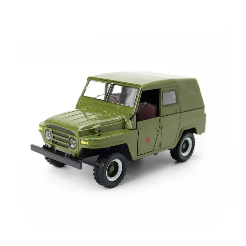 Литая металлическая игрушка модель/масштаб 1:24/Классическая BJ212 Jeep армейский