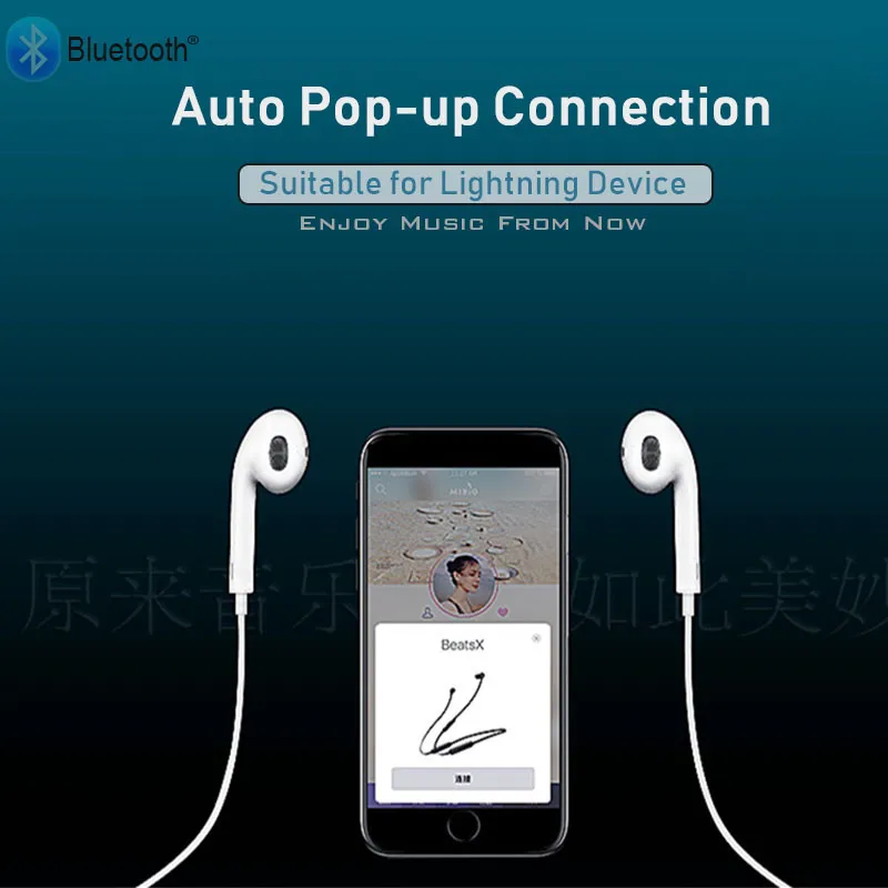 Новые Bluetooth наушники с всплывающим соединением в ухо для i Phone X XR XS Max 8 7 микрофоном