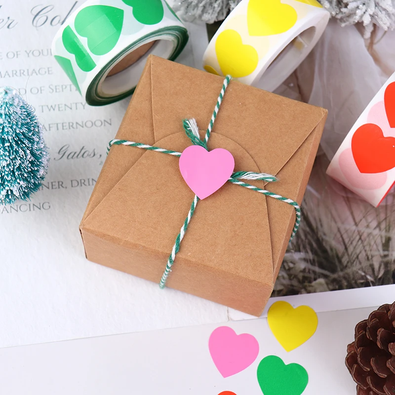 

500Pcs/Roll DIY Love Heart Shape Seal Label Bag Self-Adhesive Sealing Stickers Gift Favor Decals Packing For Valentine'S Day