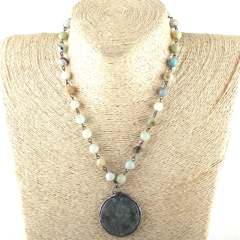 MOODPC модные ювелирные изделия цепочка из натурального камня каменные подвески