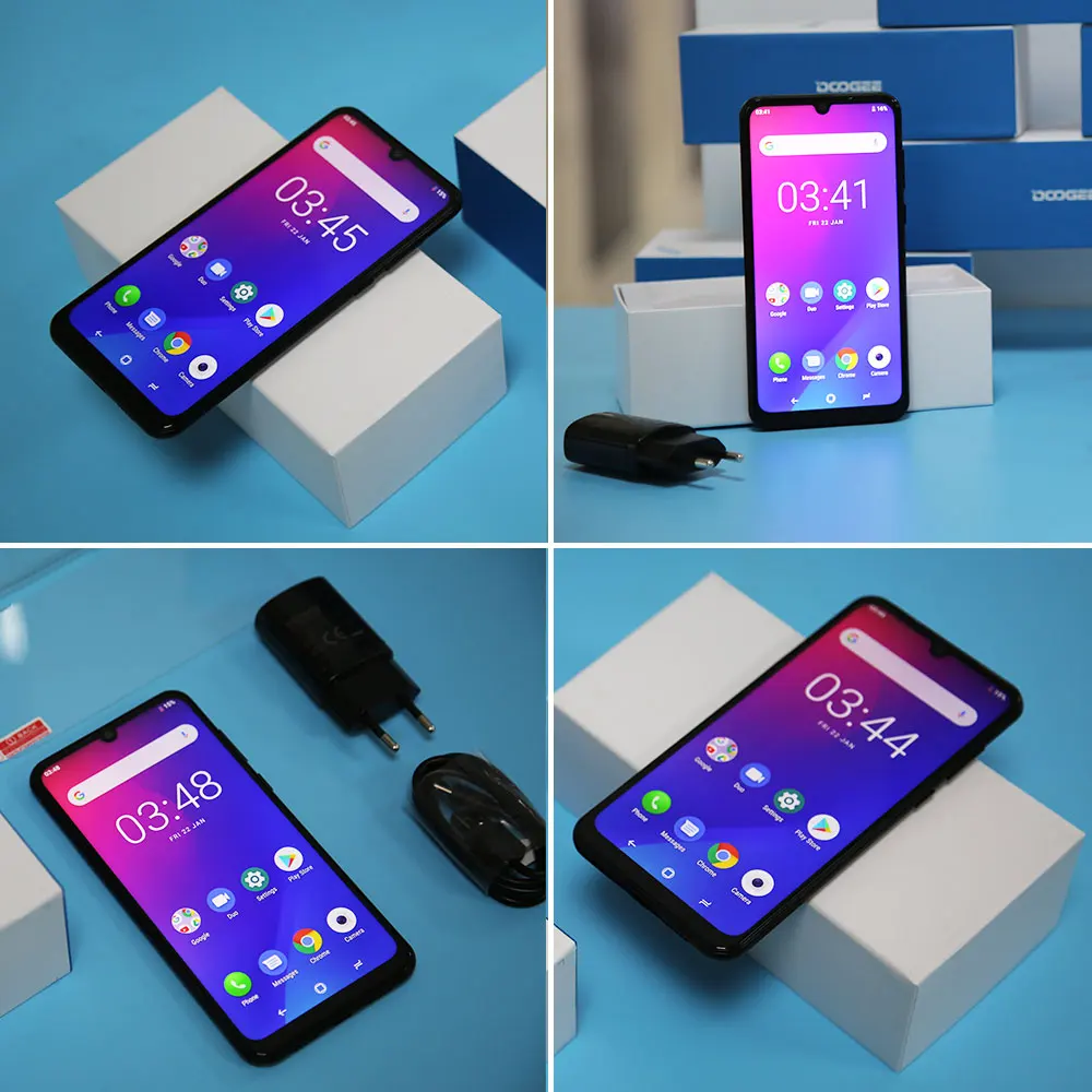 DOOGEE N20 мобильный телефон, отпечаток пальца, 6,3 дюймов, FHD+ дисплей, 16 МП, тройная задняя камера, 64 ГБ, 4 Гб, MT6763, четыре ядра, 4350 мАч, мобильный телефон LTE