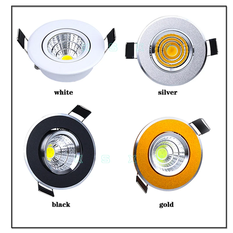 Dimmable светодиодный COB вниз светильник AC110V 220V 3W Встраиваемый точечный Светодиодный