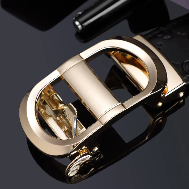 Новый мужской кожаный ремень с автоматической пряжкой Молодежный Повседневный