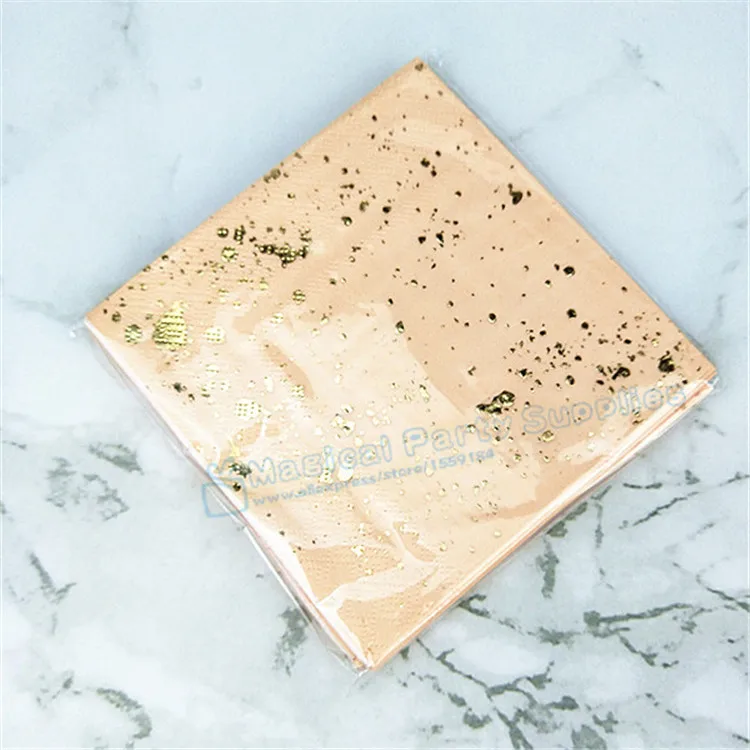 Бесплатная доставка 400 шт. бумажные салфетки из фольги золотого розового и