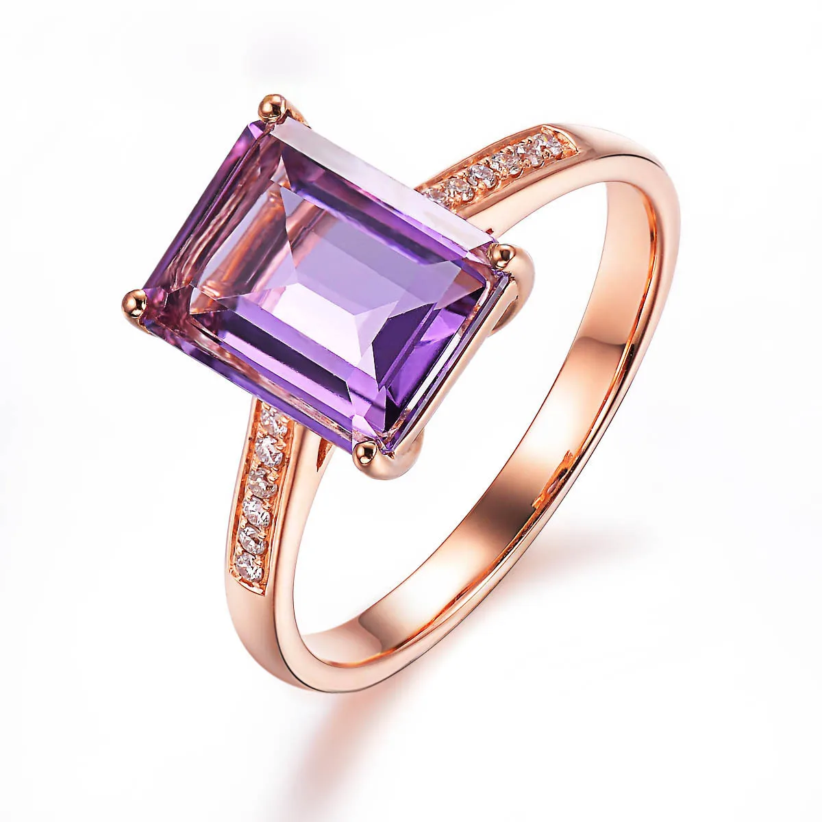 

Luxury Purple Crystal Ring Elegant 14K Gold Ladies Wedding Engagement Bridal Jewelry Elegant Ring Female Ring Bridal Resizable