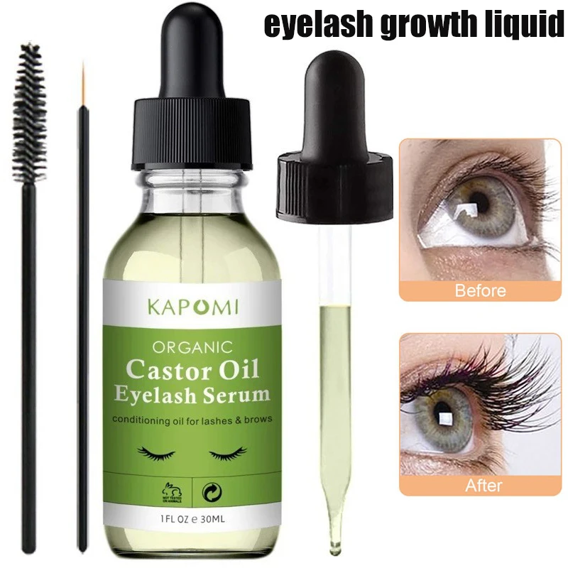 

Natural Castor Oil Eyelashes Eyebrow Hair Growth Essential Oil Prevent Skin Aging Castor Organic Serum Hair Fast Growth Liquid