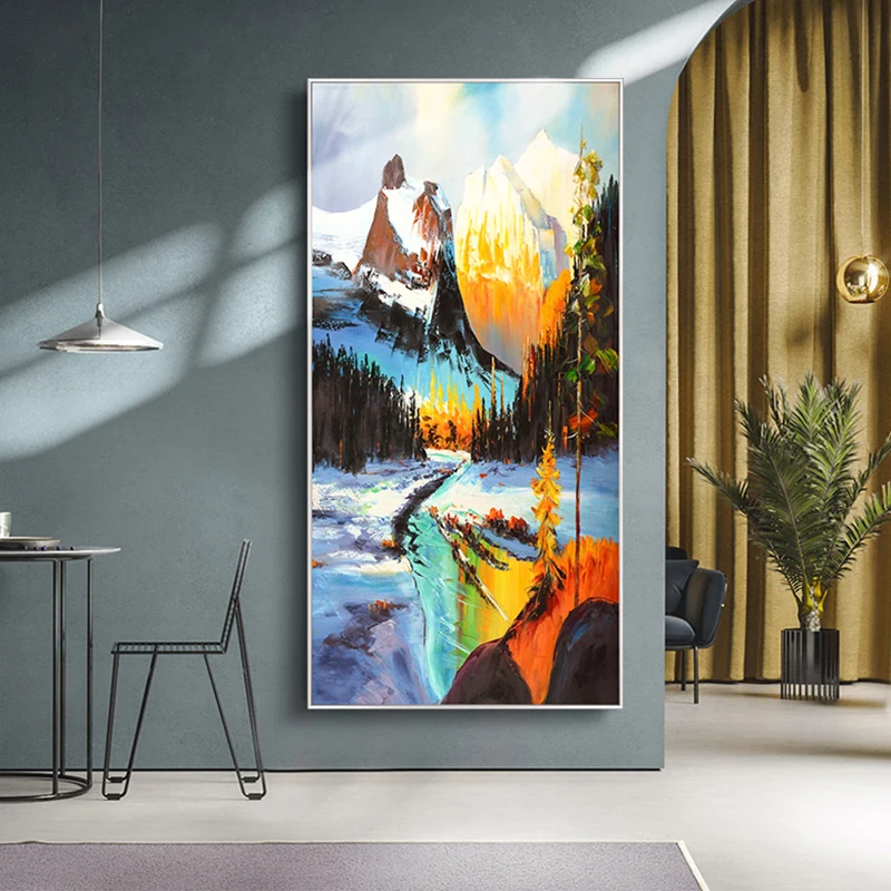 

100% ручная роспись абстрактный пейзаж картина маслом на холсте настенное искусство без рамки картина украшение для живой комнаты домашний Д...