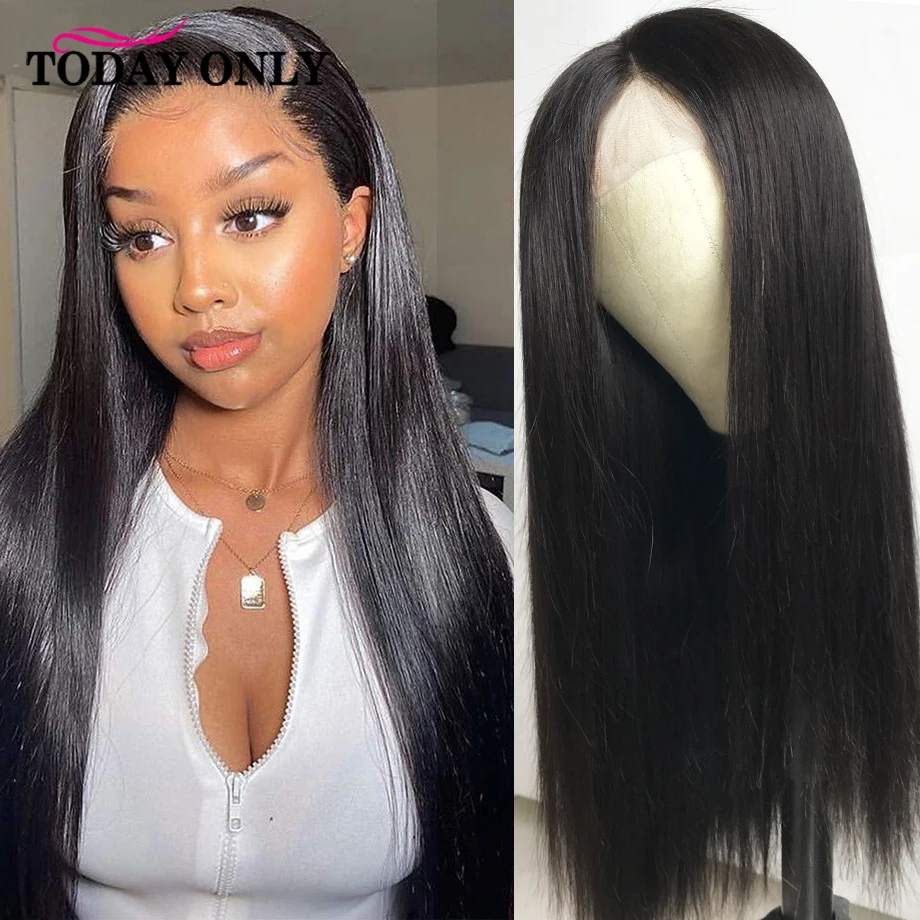 Bone Straight Lace Front Wig Human Hair 13x4 HD Lace Frontal Wig 180% Density Brazilian Cheap 4x4 Closure Wigs For Black Women