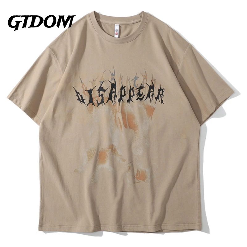 

GTDOM Men Euro American Street High Street Oversize Print Short Sleeve T-Shirt 2021 Summer New High Street Hip Hop T-Shirt