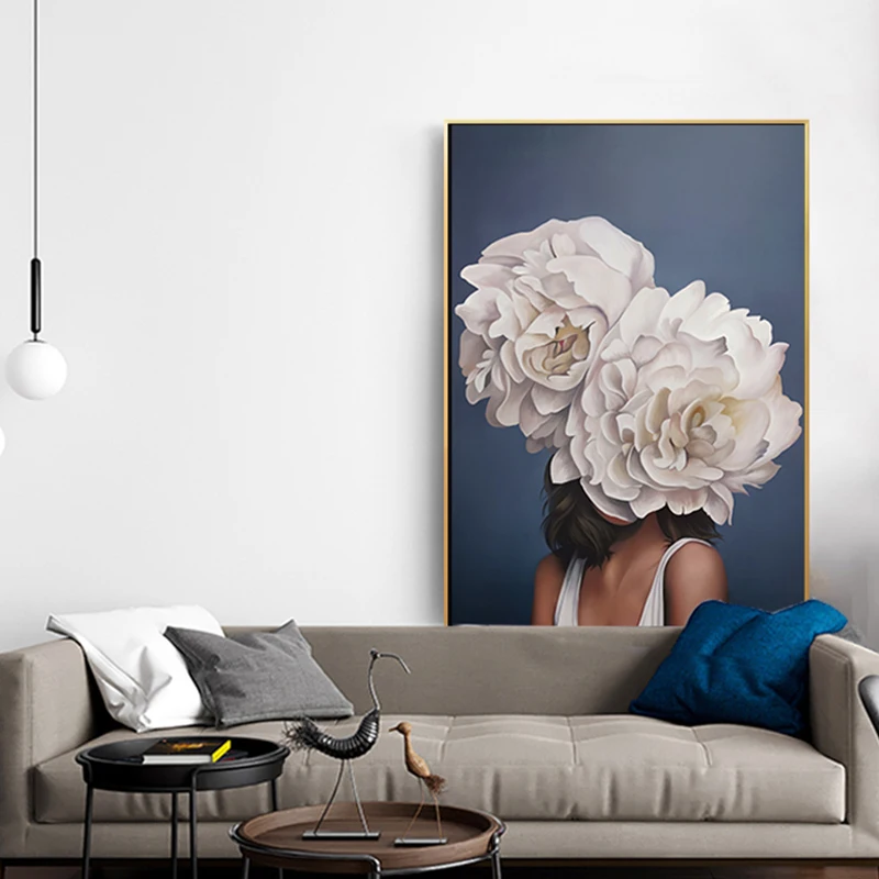 Скандинавский красивый цветочный постер для девочек картина маслом принт
