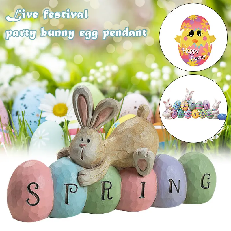 

Easter Eggs Bunny Pendant Colored Hangable Ornament Home Party Decoration Lightweight TT-best