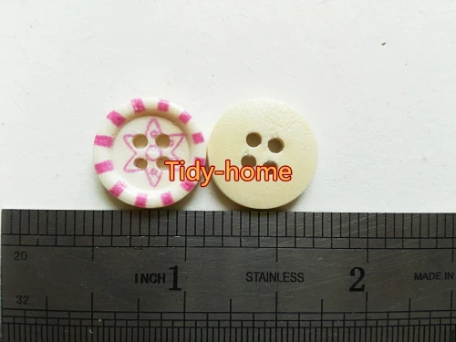 100 шт. деревянные пуговицы 15 мм|Пуговицы| |