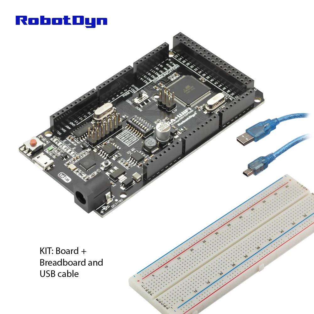 KIT Mega+ WiFi R3 ATmega2560+ ESP8266(32 Мб памяти), USB-TTL CH340G. Совместимость для Arduino Mega, NodeMCU, WeMos ESP8266 - Цвет: KIT