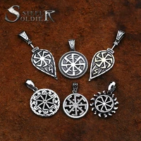 steel soldier norse mythology viking talisman pattern pendant necklace stainless steel accessories jewelry for men