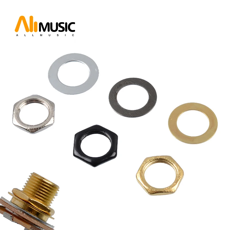 50 наборов 9 мм электрическая бас гитара гайка шайба для Вход Выход Джек M9 разъем