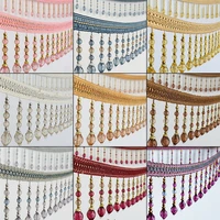 11 5 meter tassel fringe trim pumpkin crystal beaded ribbon for sewing curtain accessory lace decor diy costume crafts