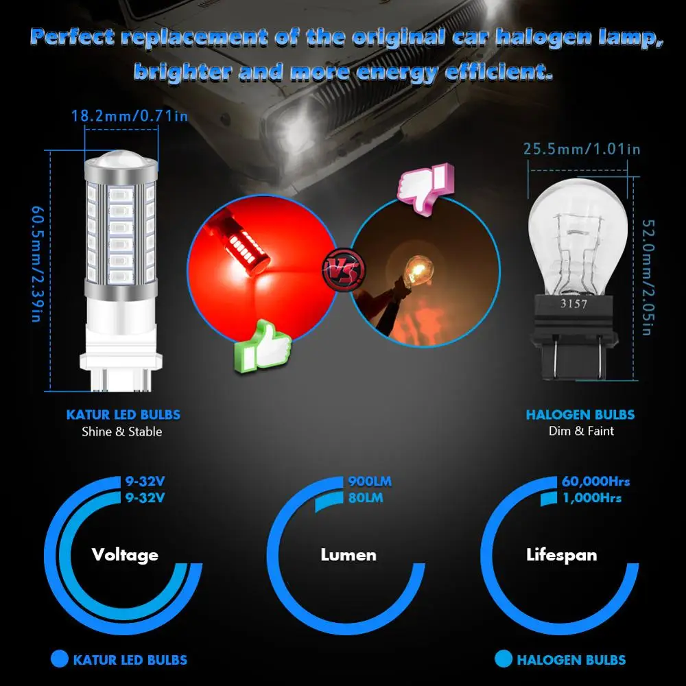 2 шт. 3157 крассветодиодный светодиодные лампы для автомобилей 3047 3057 3155 5630 33 SMD 900