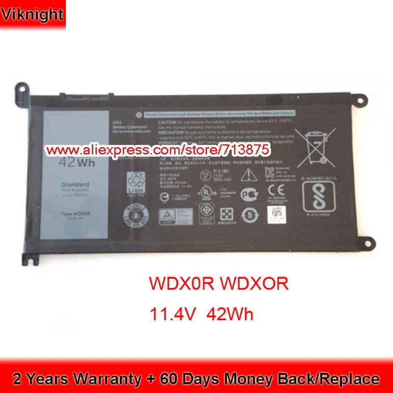 Оригинальный аккумулятор 11 4 в 42 Втч T2JX4 WDXOR WDX0R для ноутбука Dell Inspiron 13 5378 7368 5368 15 5567