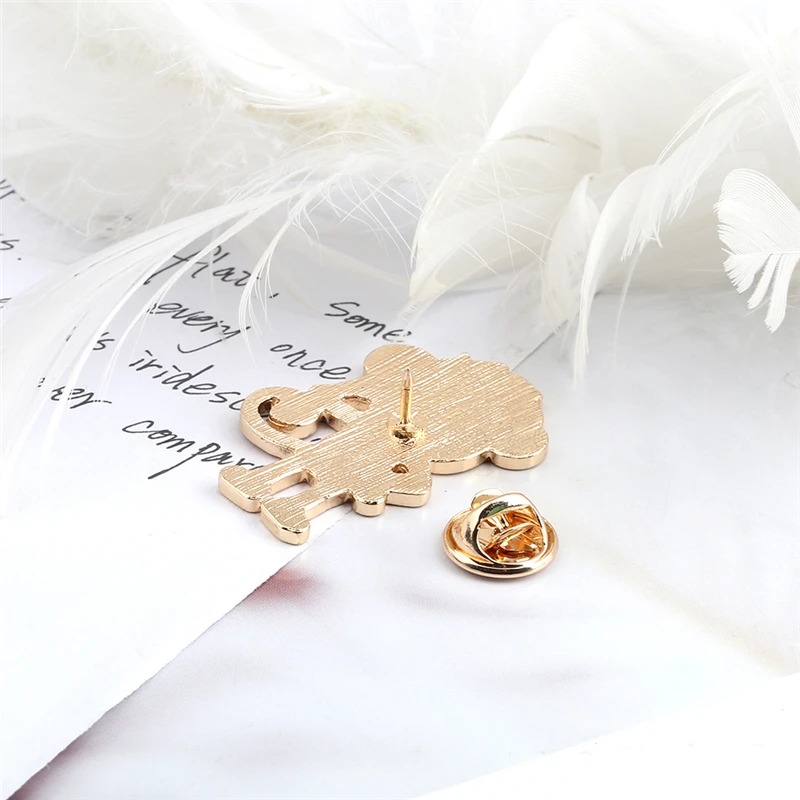 Металлическая эмалированная брошь в виде обезьяны | Украшения и аксессуары