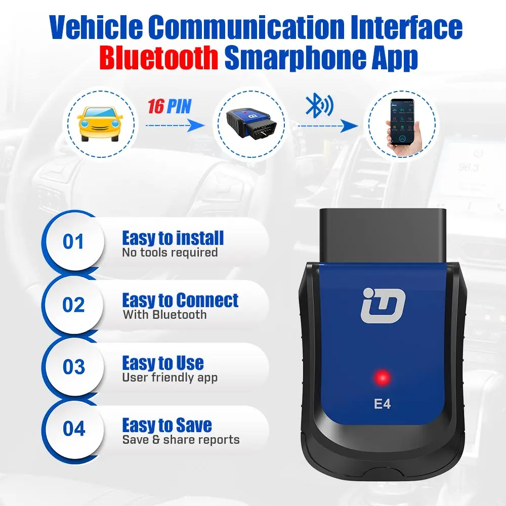Vpecker E4 Phone Version Smart VCI ODB2 Diagnostic Tool for Mobile Same as Autel MD802 and Maxicheck Pro |