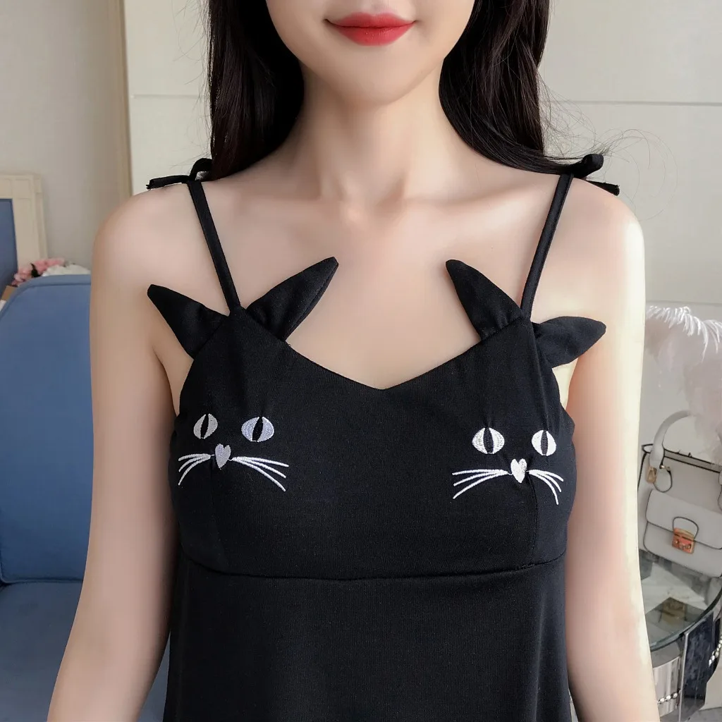 2021Summer Women's Nightdress Milk Silk Thin Sling Sexy Nightwear Sleep Tops Sexy Sleepwear Night Gown Women Nightgown