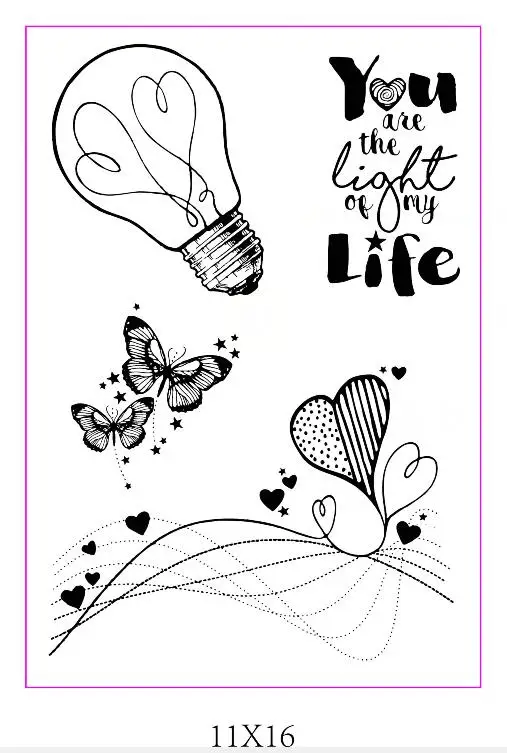 Светильник Прозрачный силиконовый штамп/печать для скрапбукинга своими руками/декоративный прозрачный штамп для фотоальбома A0200