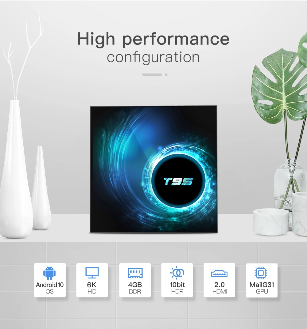 T95 H616 Android 10 tv box Allwinner четырехъядерный wifi IP tv Box 4 ГБ 32 ГБ Отт SetTopBox 6k Youtube Netflix Google Smart медиаплеер