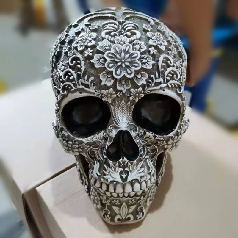 

Simple Carving Skull Statue for Home Decor Resin Figurines Halloween Decoration Sculpture Medical Teaching Sketch Model Crafts