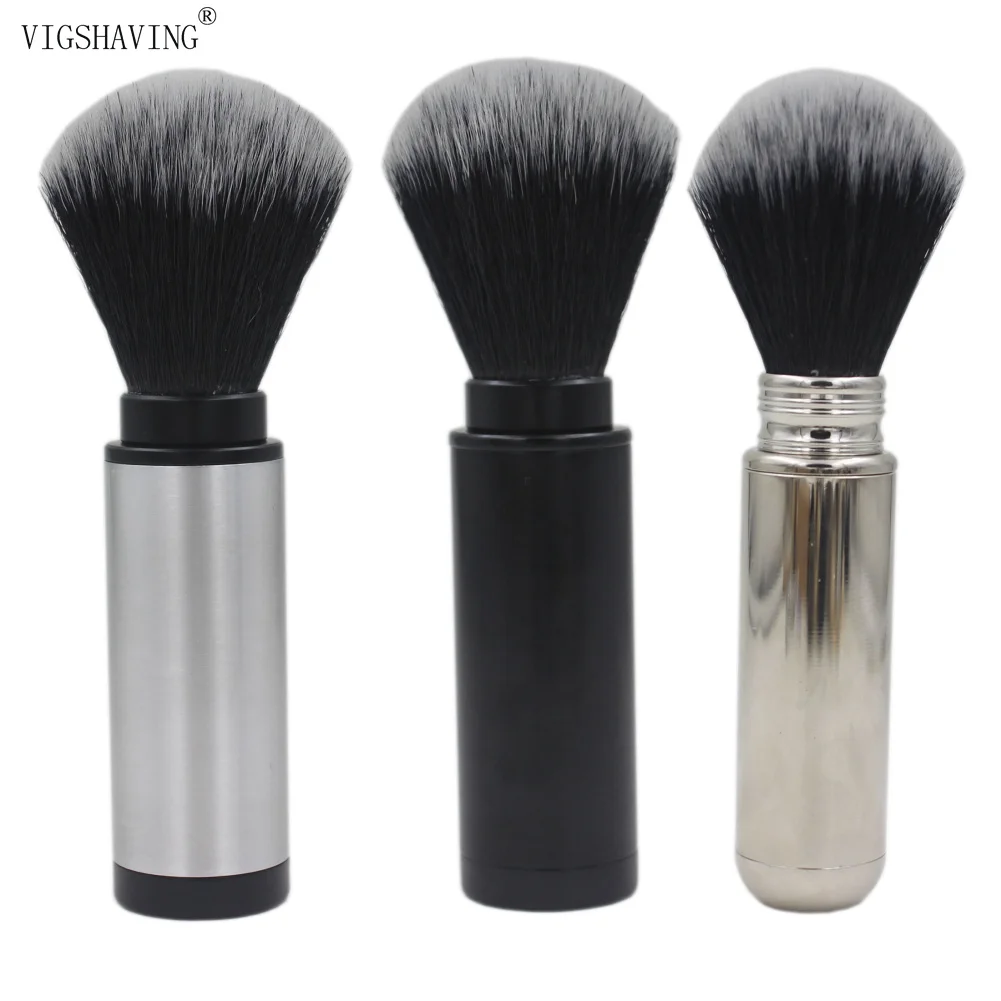 Вигбритье черные синтетические волосы алюминиевая дорожная кисть для