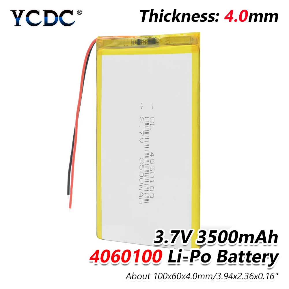 

High-capacity 3.7V 3500mAh Lipo Battery 4060100 Rechargeable battery 3500mA lithium battery For MP5 DVD Tablet Electric Toys