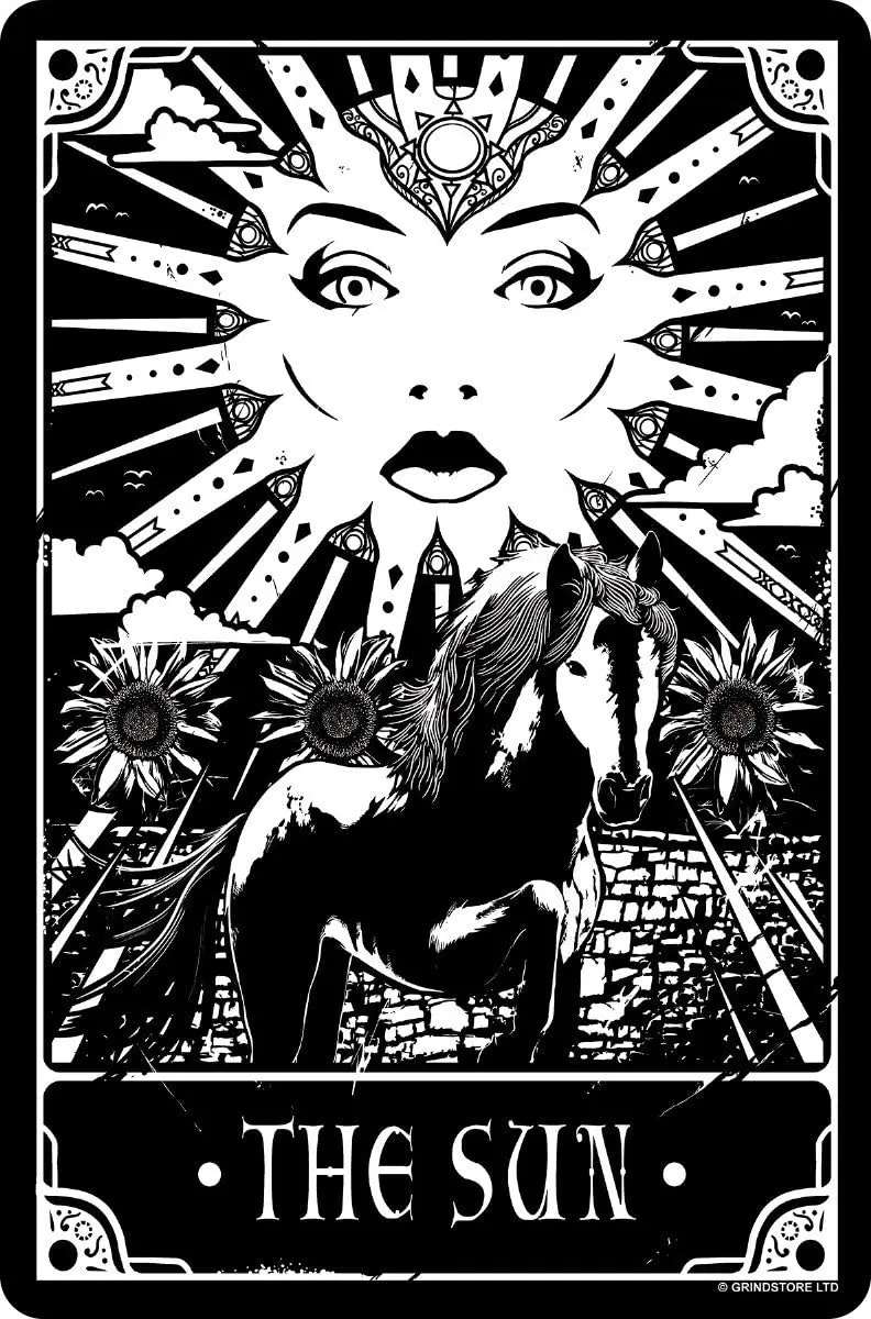 

Vintage Metal Signs The Sun, Deadly Tarot Small Tin Sign Cafe Ranch Basement Retro 8"x12" Wall Personalized Decor